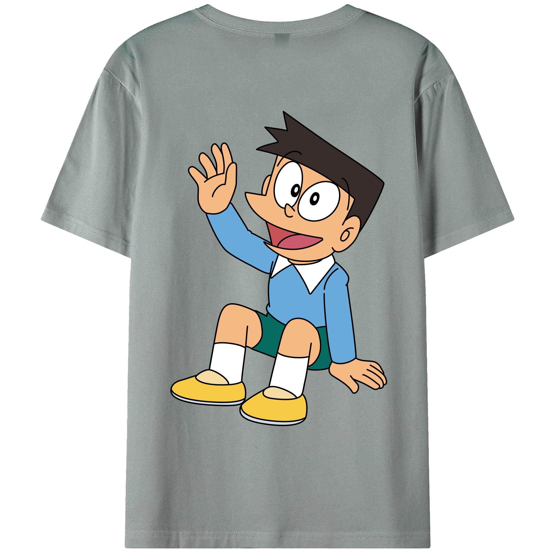 （画像用） ドラえもん 骨川 スネ夫 Doraemon Honekawa Suneo 綿100％ メンズ半袖Tシャツ（バックプリント） 通気性